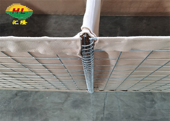 1 * 1 * 10m 75 * 75mm malha Hesco Torre Exército galvanizado a quente para militares