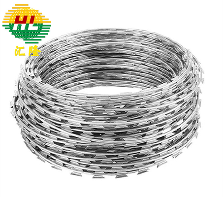 BTO-18 Cercas de arame farpado de aço galvanizado Concertina para defesa militar e segurança de fronteira