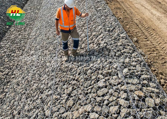 Muros de Gaviones Hexagonales Galvanizados 2x1x1m Grande Estoque Projetos de Engenharia Muro de Contenção Rodoviário Envio Rápido