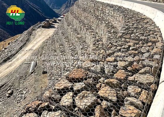 Muro Gaviones Galvanizado Hexagonal 2x1x1m Stock Disponible Obra Ingeniería Contención Taludes Control Erosión Inmediato